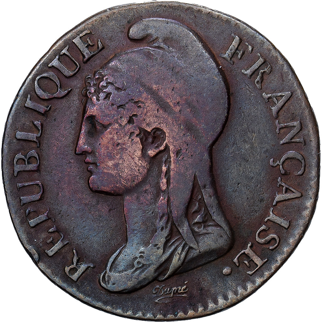 Francia, Directoire, 5 Centimes, An 4 (1796), Paris, Rame, MB, Gadoury:124
