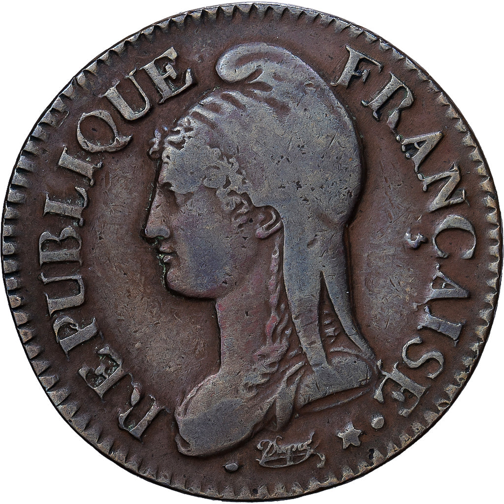 France, Directoire, 5 Centimes, AN 5, Paris, Cuivre, TB+, Gadoury:126