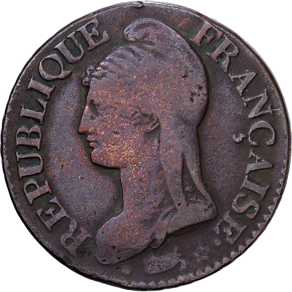 Frankreich, Directoire, 5 Centimes, AN 8, Paris, Kupfer, S+
