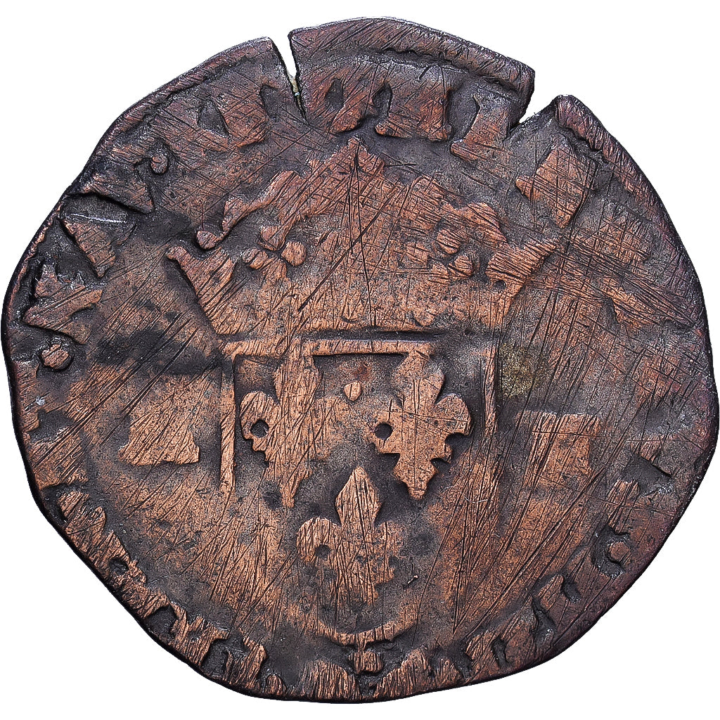 Frankrijk, Douzain aux deux H, 1593, Barcelonnette, Rare, Billon, ZG+
