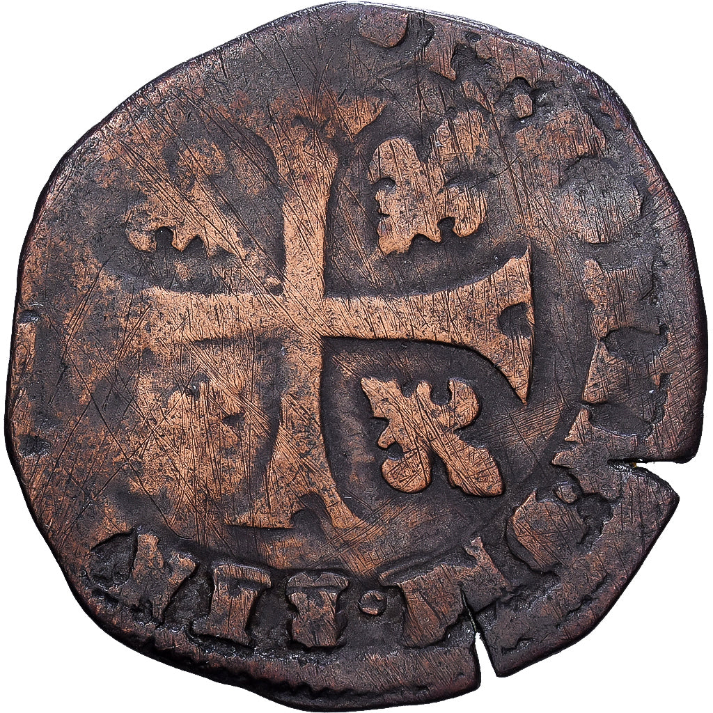 Frankrijk, Douzain aux deux H, 1593, Barcelonnette, Rare, Billon, ZG+