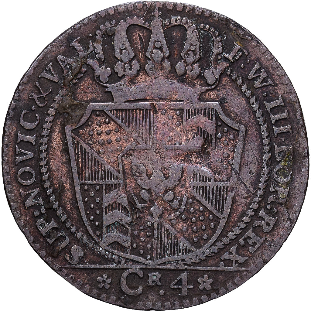 Principauté de Neuchâtel, 4 Kreuzer, 1800, Neuchâtel, Billon, TTB, KM:63