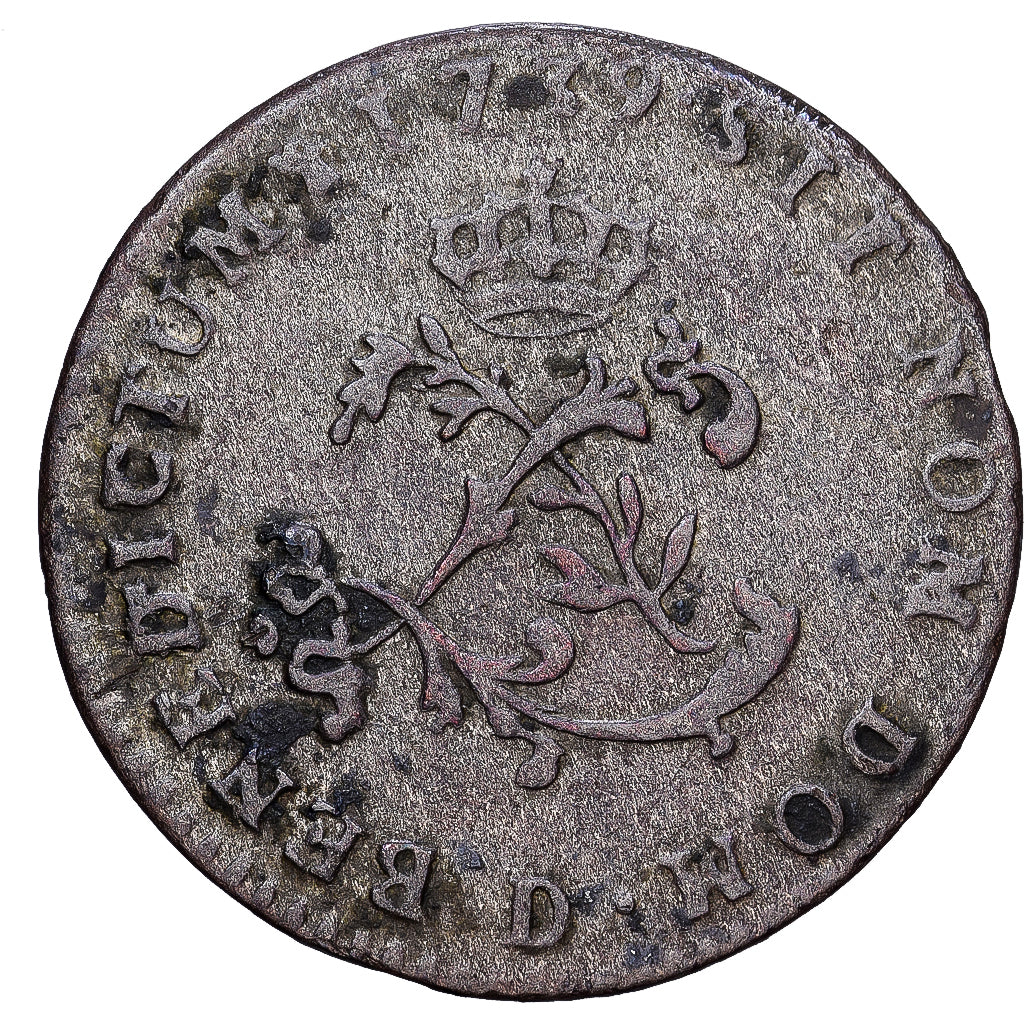 France, Louis XV, Double Sol, 1739, Lyon, Billon, VF(20-25), Gadoury:281