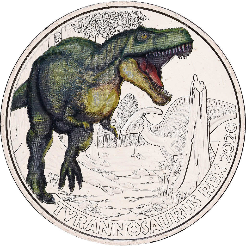 Áustria, 3 Euro, Tyrannosaurus rex, 2020, AUSTRIAN MINT, Cupro Nickel