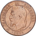 France, Napoleon III, 10 Centimes, 1861, Strasbourg, Bronze, VF(20-25)