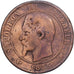 Francja, Napoleon III, 10 Centimes, 1855, Bordeaux, Brązowy, F(12-15)