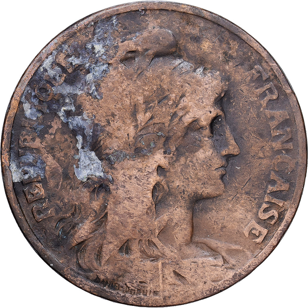 France, 10 Centimes, Daniel-Dupuis, 1902, MDP, Bronze, VF(20-25), Gadoury:277