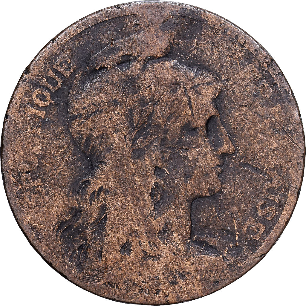 France, 5 Centimes, Daniel-Dupuis, 1899, MDP, Bronze, F(12-15), Gadoury:165