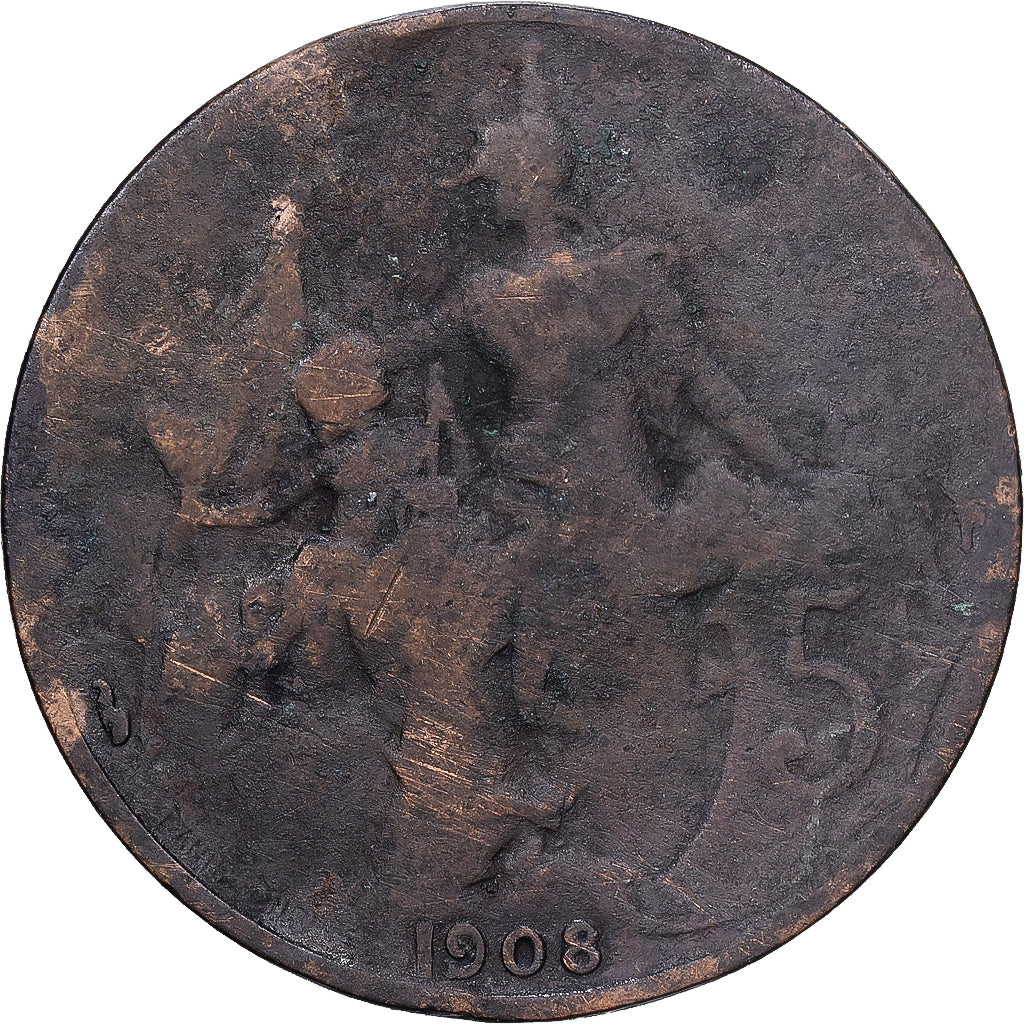 France, 5 Centimes, Daniel-Dupuis, 1908, MDP, Bronze, B+, Gadoury:165
