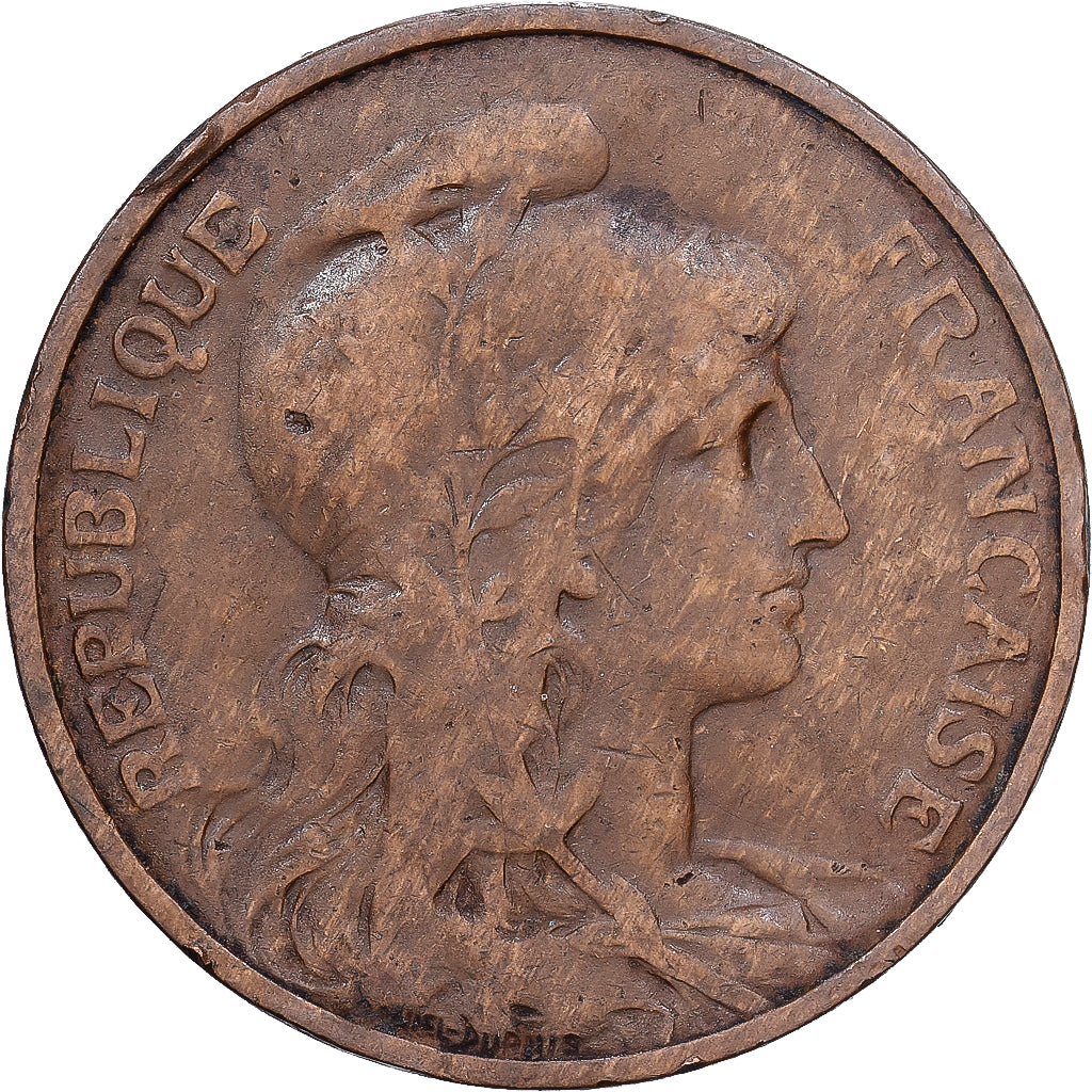 France, 5 Centimes, Daniel-Dupuis, 1916, MDP, Bronze, VF(20-25), Gadoury:165
