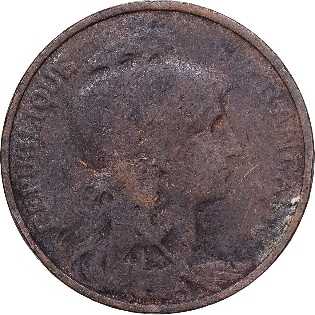 France, 5 Centimes, Daniel-Dupuis, 1916, MDP, Bronze, VF(20-25), Gadoury:165