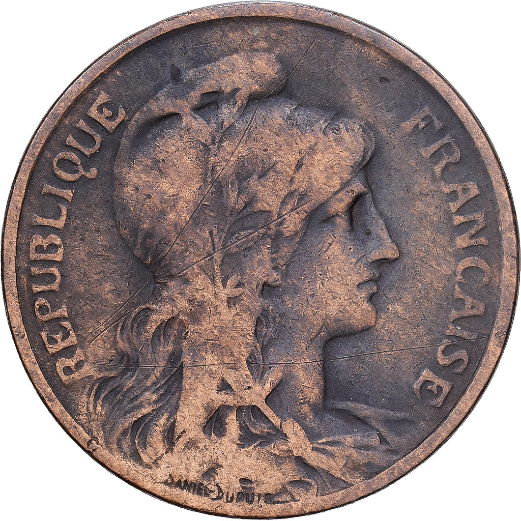 France, 5 Centimes, Daniel-Dupuis, 1916, MDP, Bronze, TB, Gadoury:165