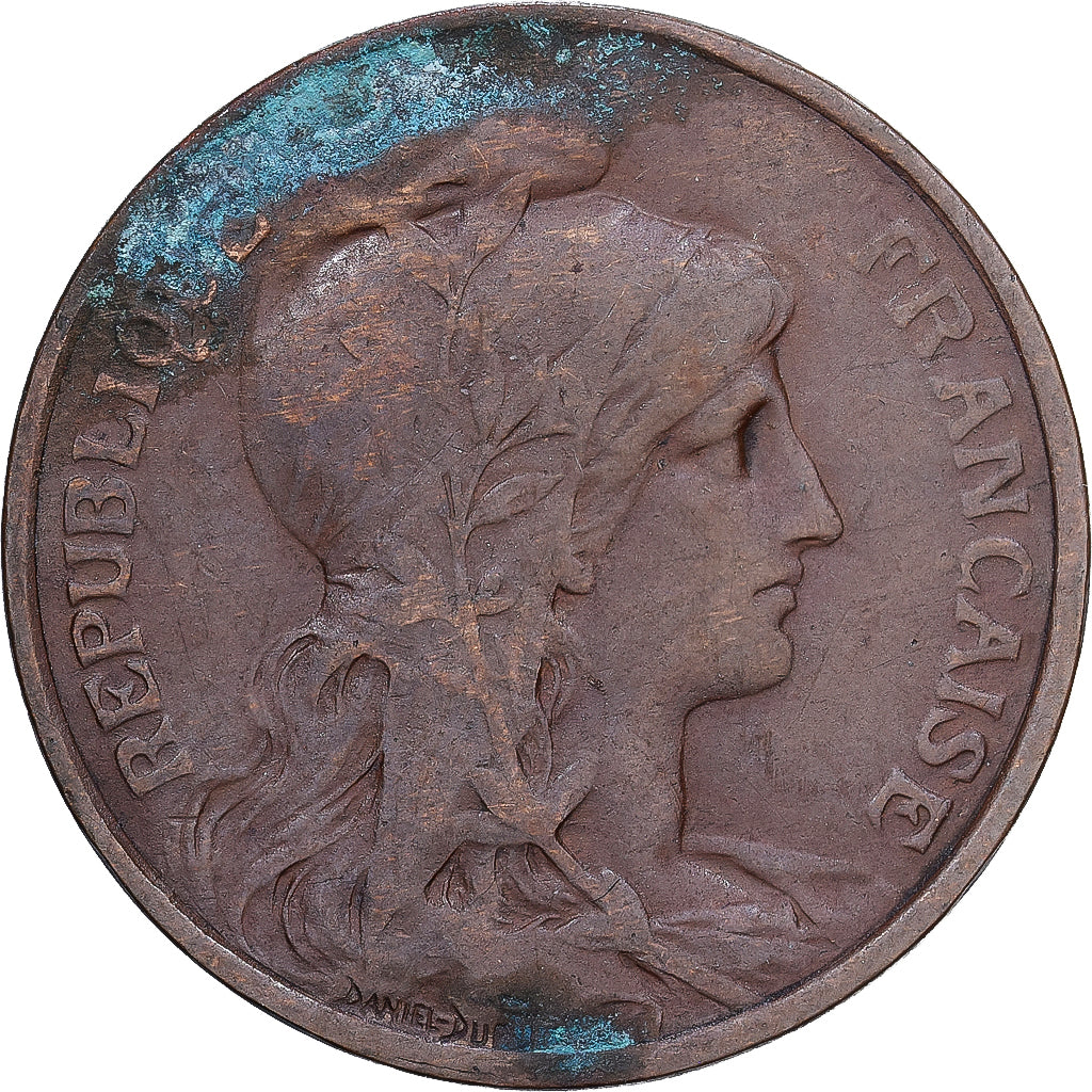 France, 5 Centimes, Daniel-Dupuis, 1917, MDP, Bronze, TB, Gadoury:165