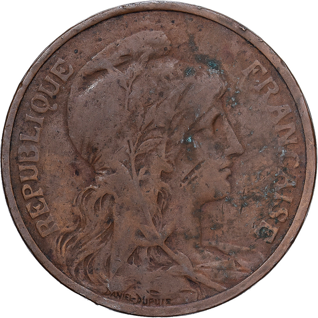 France, 5 Centimes, Daniel-Dupuis, 1914, MDP, Bronze, TB, Gadoury:165