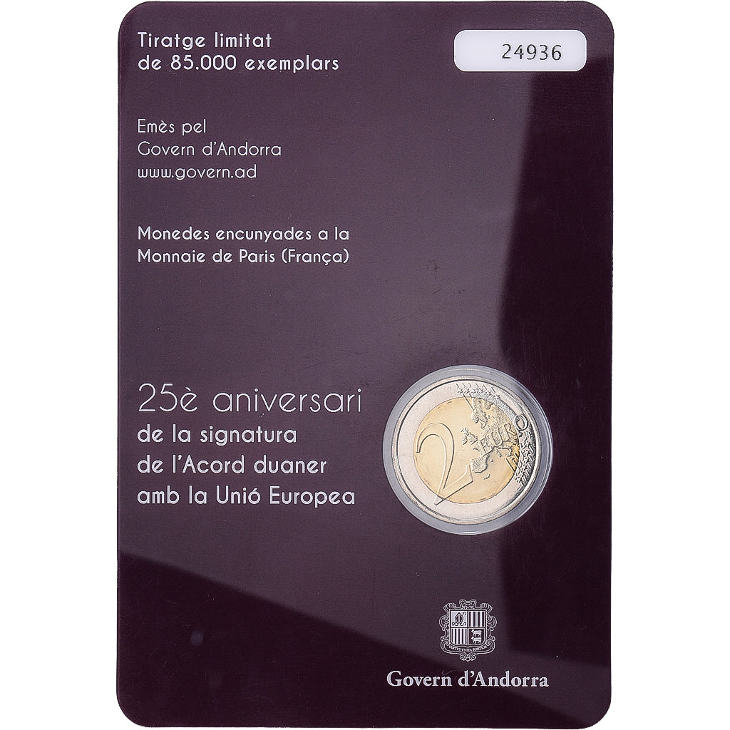 Andorra, 2 Euro, Customs Agreement, 2015, MDP, Bimetálico, MS(65-70), KM:530