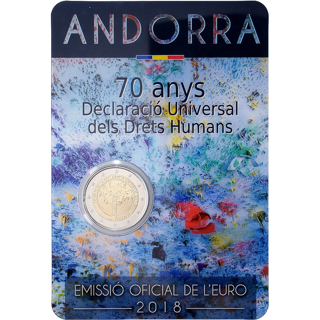 Andorra, 2 Euro, Universal Declaration of Human Rights, 2018, Madrid
