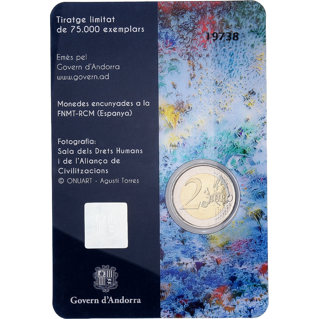 Andorra, 2 Euro, Universal Declaration of Human Rights, 2018, Madrid