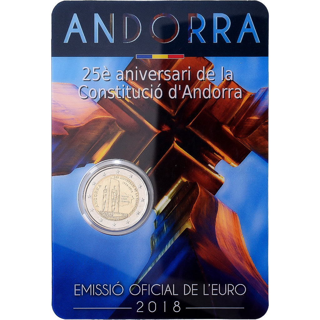 Andorre, 2 Euro, 25ème anniversaire de la constitution, 2018, Madrid