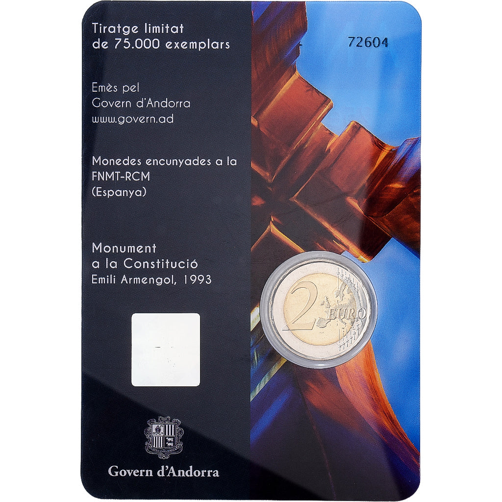 Andorre, 2 Euro, 25ème anniversaire de la constitution, 2018, Madrid