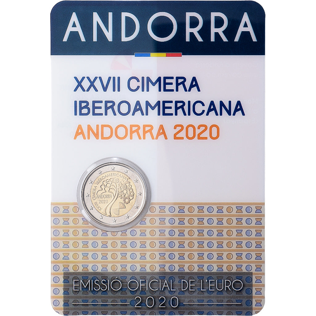 Andorra, 2 Euro, Ibero-American Summit, 2020, Madrid, Bi-Metallic, MS(65-70)