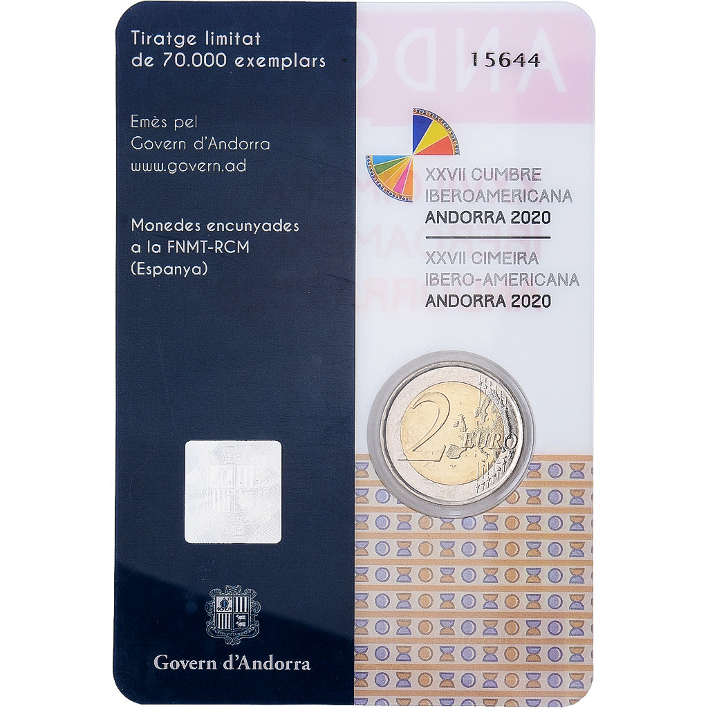 Andorra, 2 Euro, Ibero-American Summit, 2020, Madrid, Bi-Metallic, MS(65-70)
