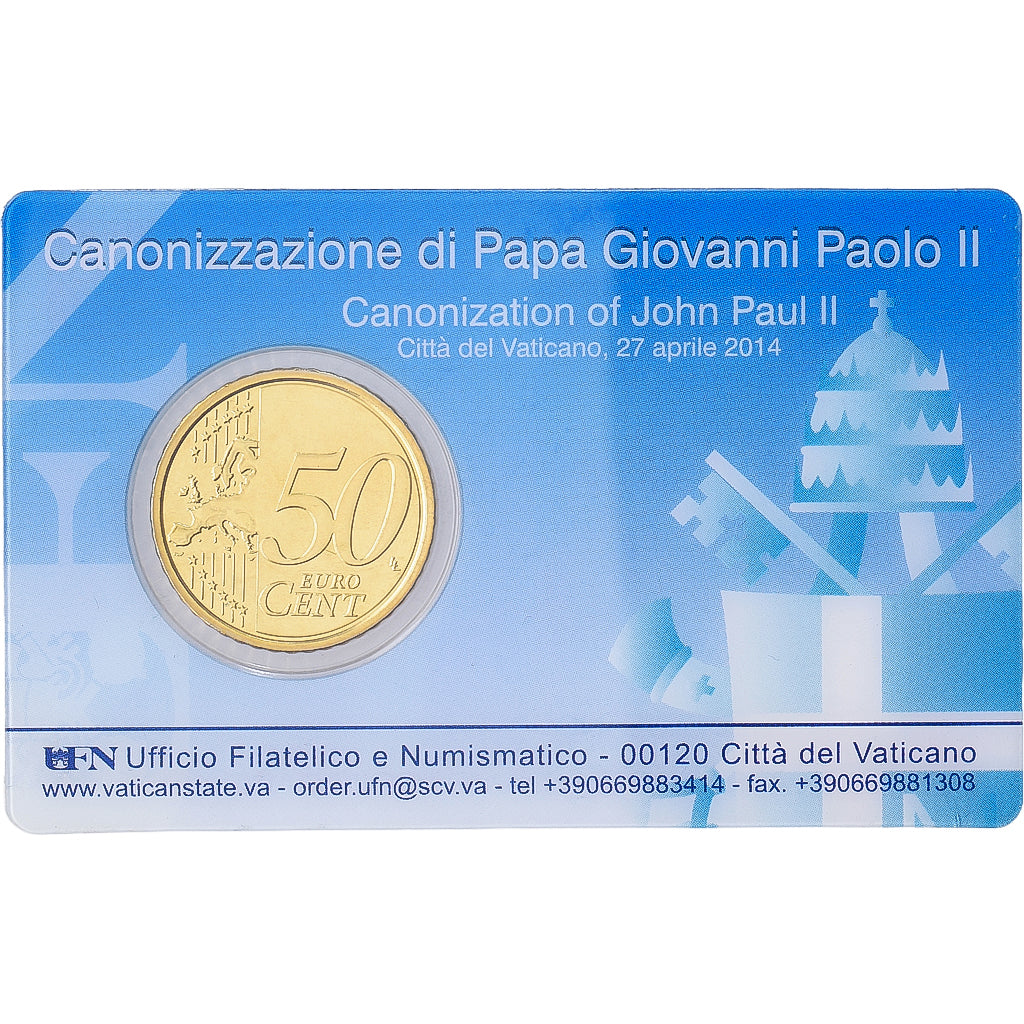 Vatican, François, 50 Euro Cent, 2014, Rome, Or nordique, FDC, KM:460