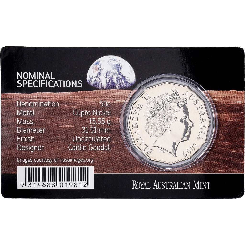 Australia, Elizabeth II, 50 Cents, Moon Landing, 2009, Royal Australian Mint