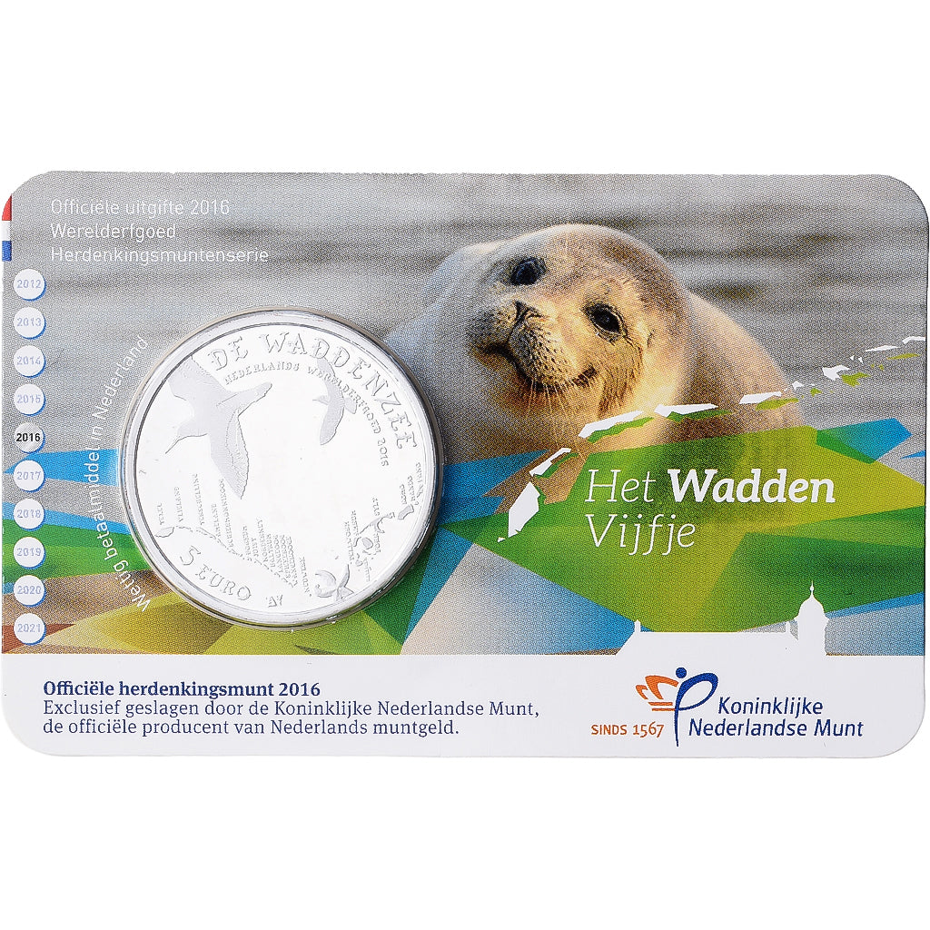 Pays-Bas, Willem-Alexander, 5 Euro, De Waddenzee, 2016, Royal Dutch Mint, Cuivre