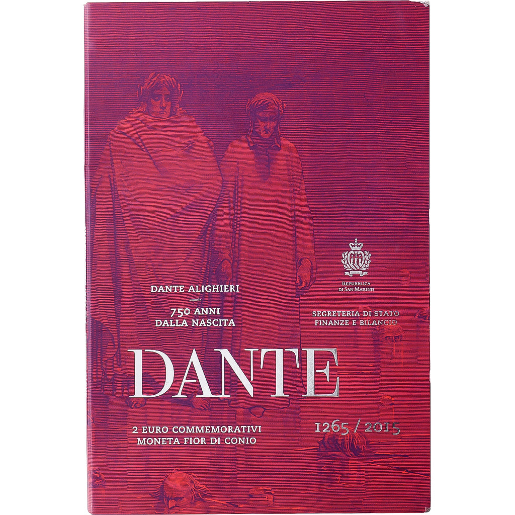 San Marino, 2 Euro, Dante Alighieri, 2015, Rome, Bi-Metallic, STGL, KM:541