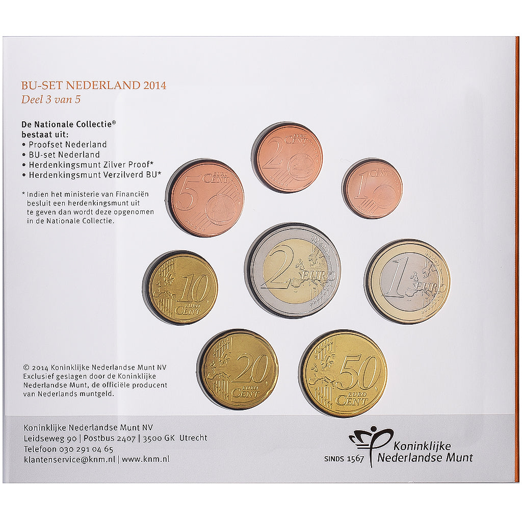 Niederlande, Set 1 ct. - 2 Euro, BU, 2014, Utrecht, STGL