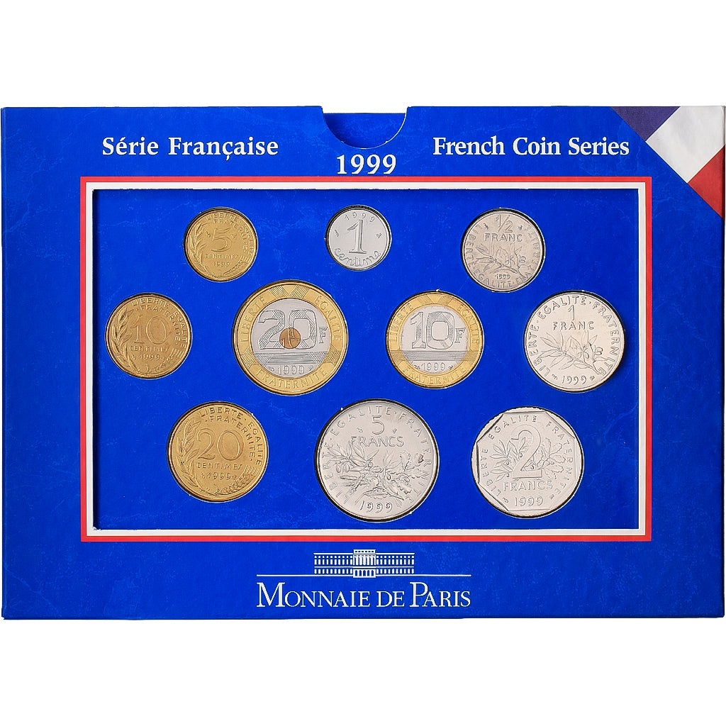France, Coffret 1 c. à 20 frs., 1999, MDP, MS(65-70)