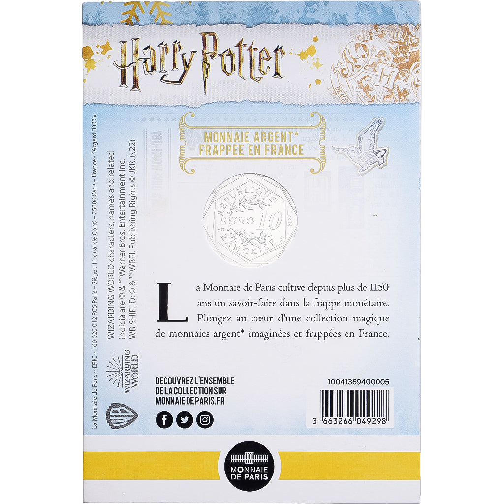 France, 10 Euro, Harry Potter - Hufflepuff, 2022, MDP, Silver, MS(65-70)