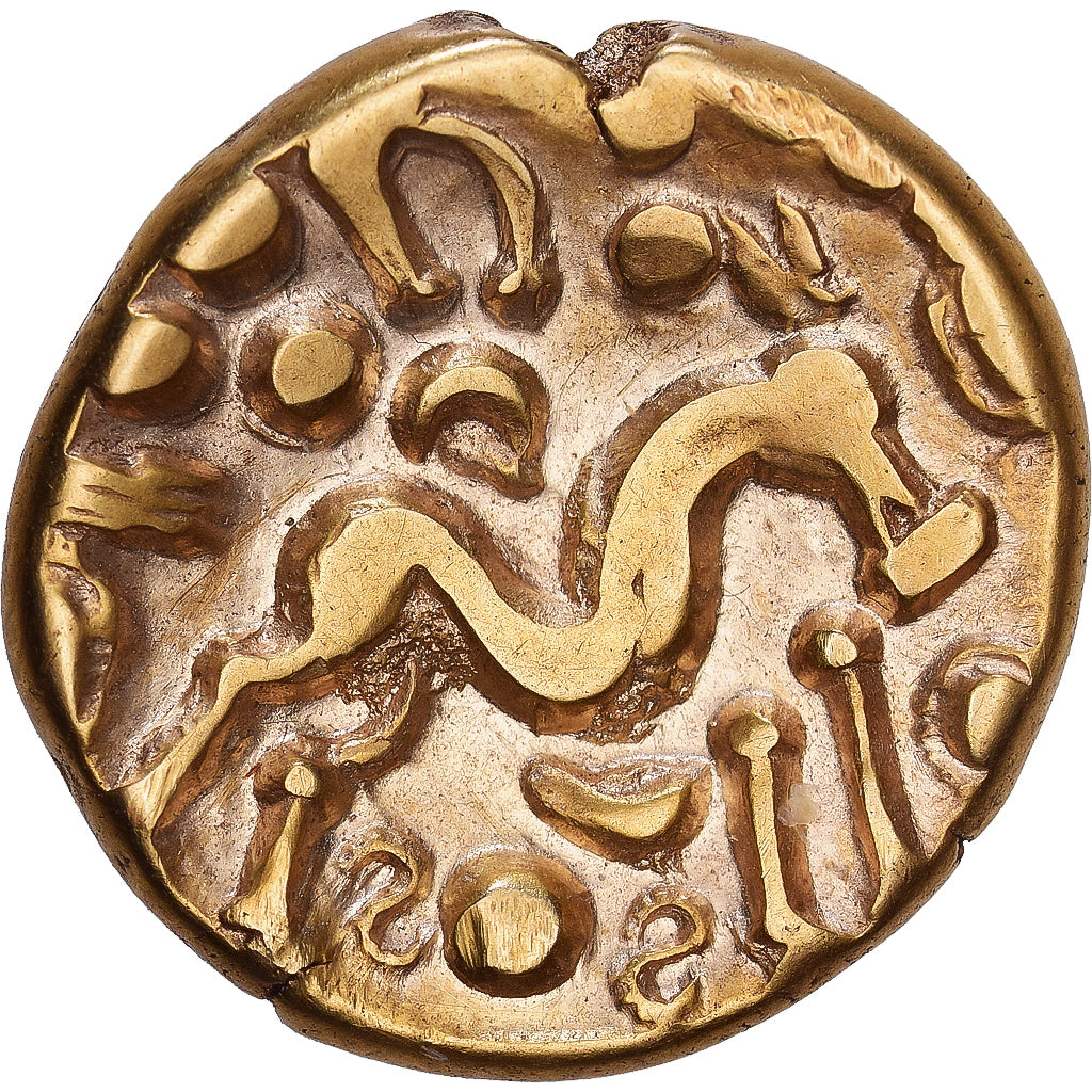 Gaul, Ambiani, Stater, 60-50 BC, Amiens, Gold, VZ, Delestrée:242