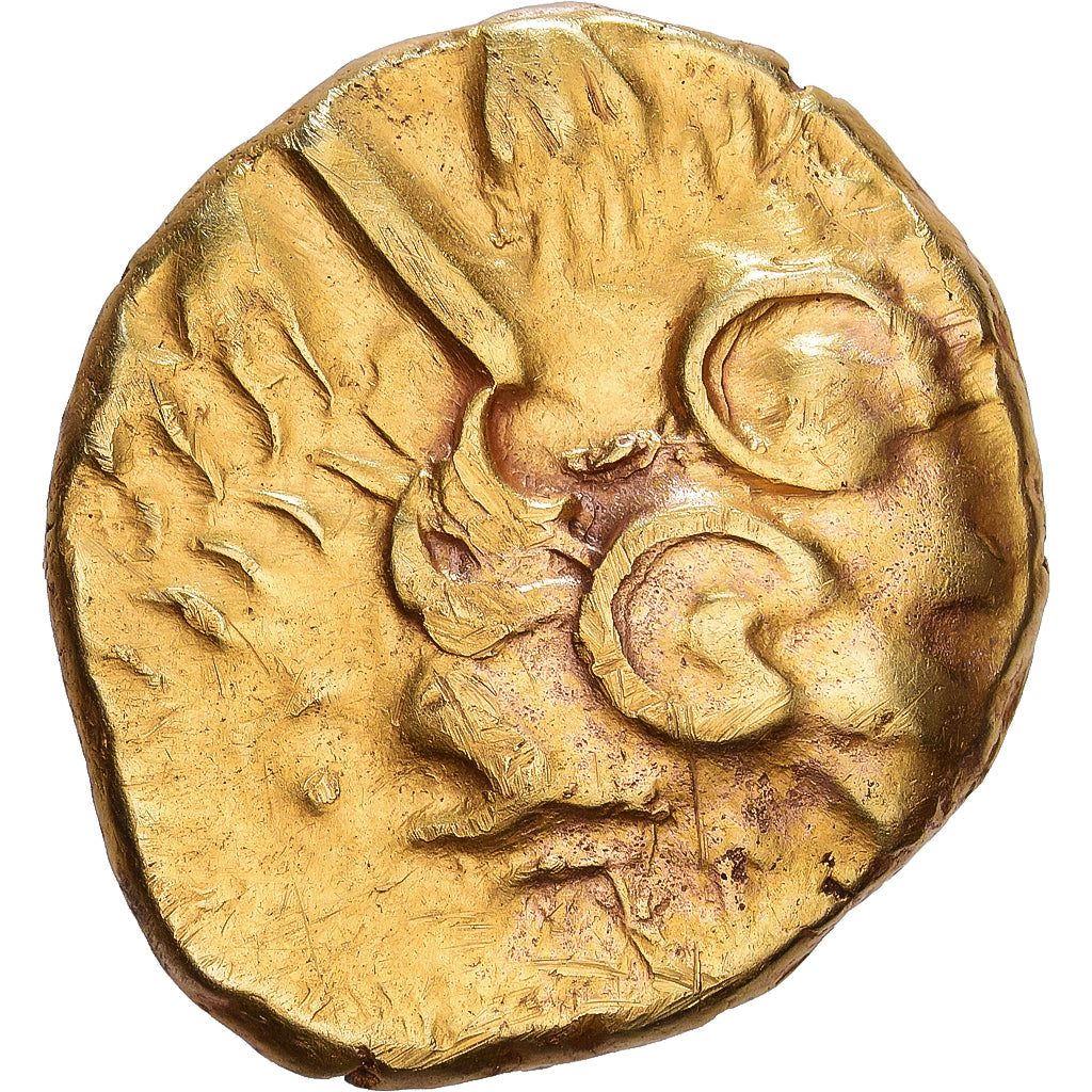 Gaul, Ambiens, Statère, 80-50 BC, Amiens, Or, TTB+, Delestrée:161
