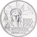Francja, 100 Francs, Statue de la Liberté, 1986, MDP, Piéfort, Srebro, MS(63)