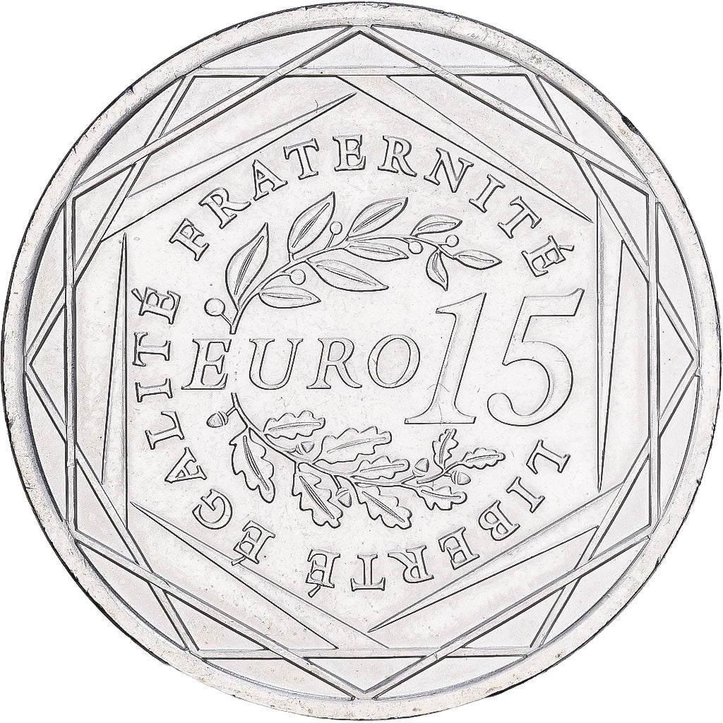 Francia, 15 Euro, Semeuse, 2008, MDP, Plata, SC