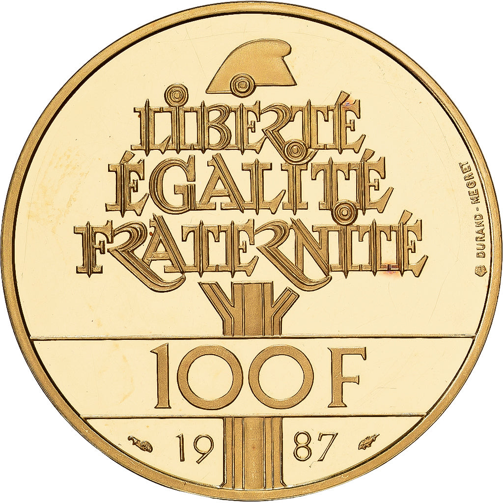 France, 100 Francs, La Fayette, 1987, MDP, Proof, Gold, AU(50-53), Gadoury:902