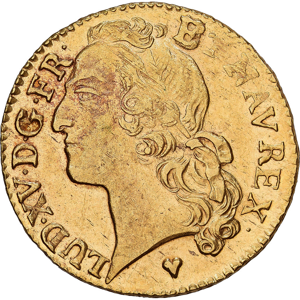 France, Louis XV, louis d'or au bandeau, 1761, Strasbourg, Gold, AU(50-53)