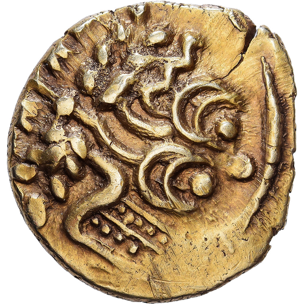 Monnaie, Suessions, 1/4 Statère, 60-50 BC, Rare, SUP, Or, Delestrée:331