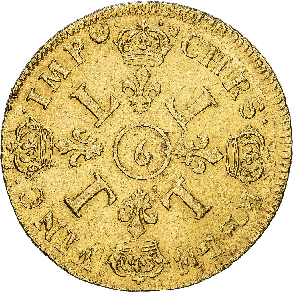 Frankreich, Louis XIV, Double Louis d'or aux 4 L, 1693, Rennes, réformé, Gold