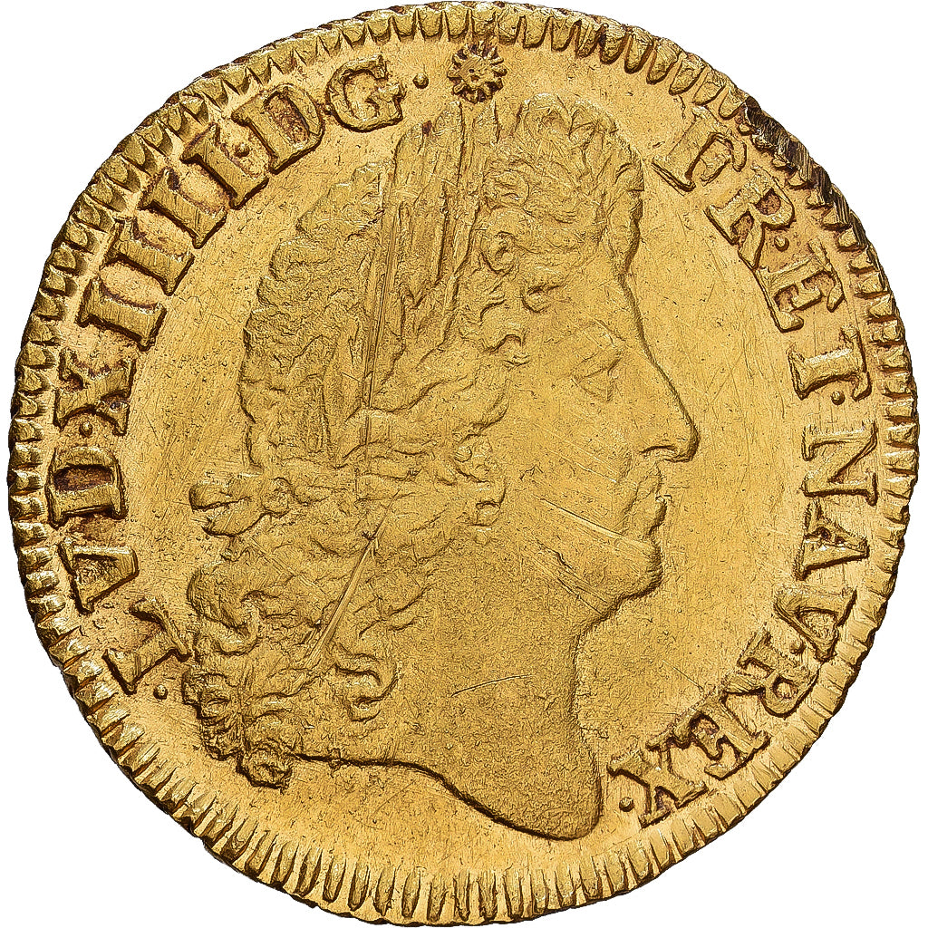Frankreich, Louis XIV, Louis d'or à l'écu, 1690, Rennes, Flan neuf, Gold, VZ