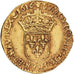 Francia, Louis XIII, Écu d'or au soleil, 1616, Nantes, Oro, MBC, Gadoury:55