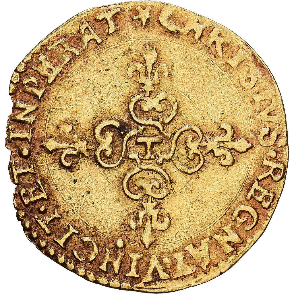 Francia, Louis XIII, Écu d'or au soleil, 1616, Nantes, Oro, MBC, Gadoury:55