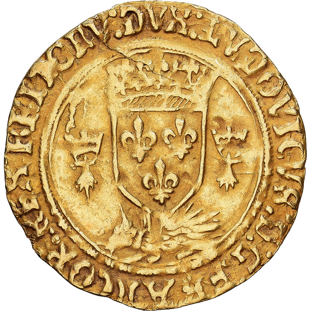 France, Louis XII, Écu d'or aux Porcs-Epics, 1498-1515, Rennes, Or, TB+