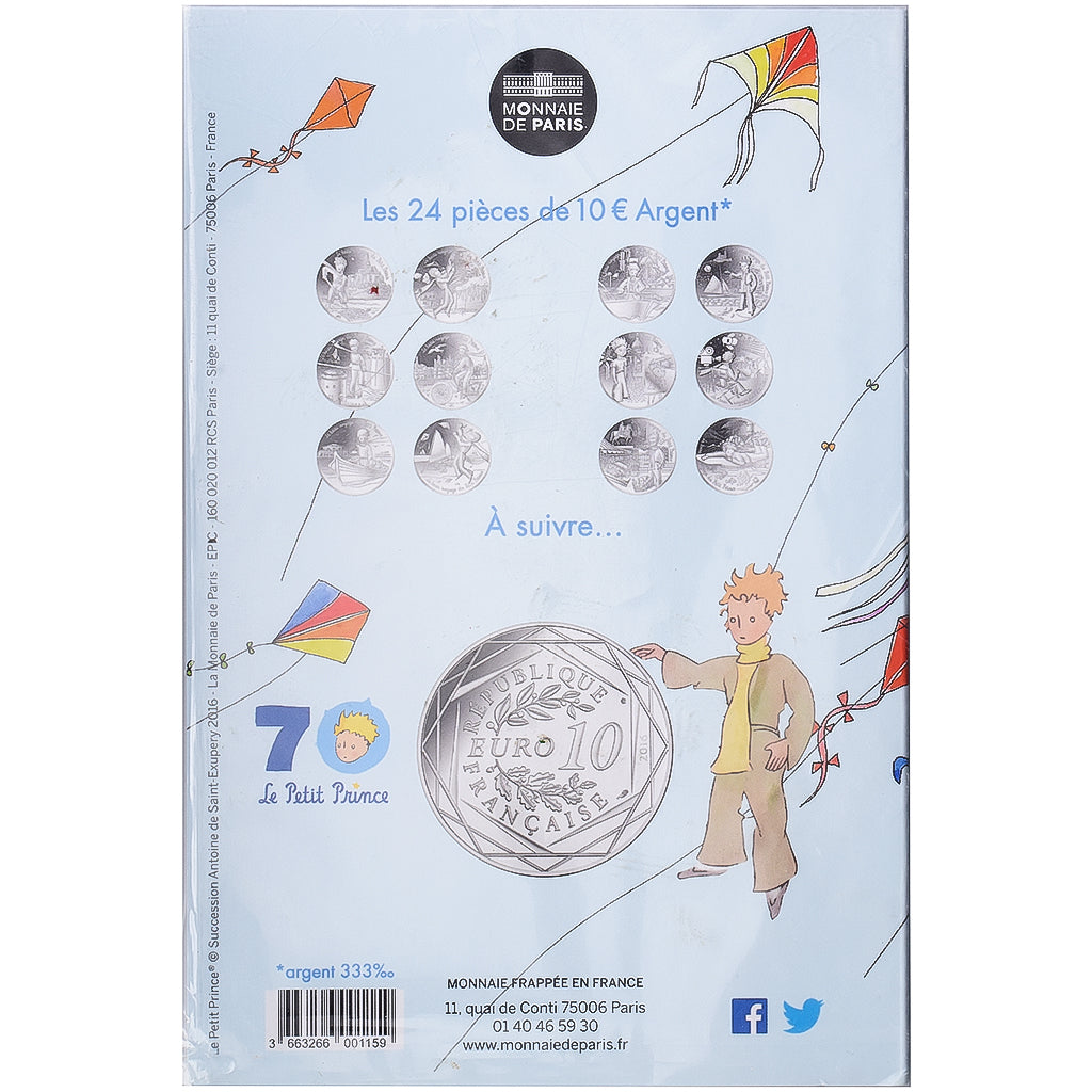 France, 10 Euro, Le beau voyage du Petit Prince, 2016, MDP, Billon, MS(63)
