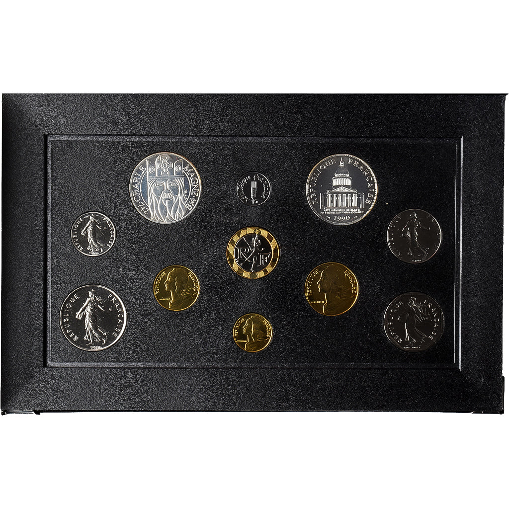 France, Coffret 1 c. à 100 frs., 1990, MDP, série FDC, FDC