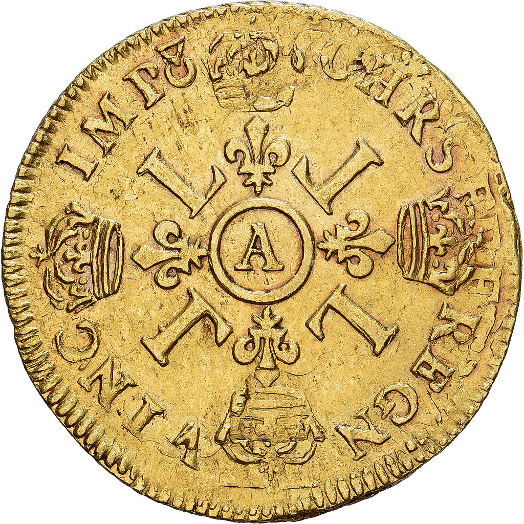 France, Louis XIV, Louis d'or aux 4 L, 1693, Paris, réformé, Or, TTB+