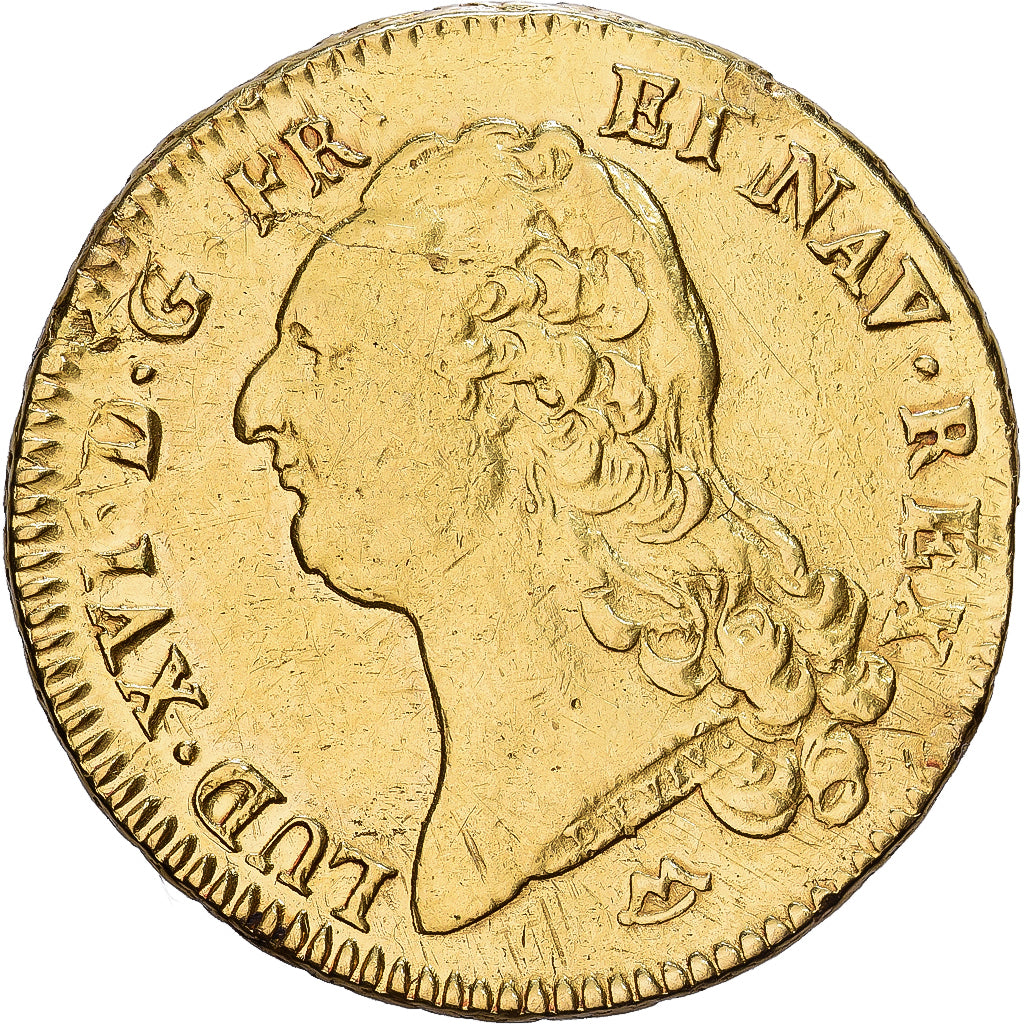 France, Louis XVI, Double Louis d'or à la tête nue, 1786, Montpellier, Or