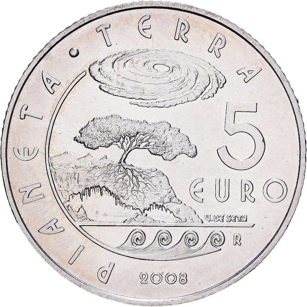 San Marino, 5 Euro, Planet Earth, 2008, Rome, Argento, SPL, KM:512