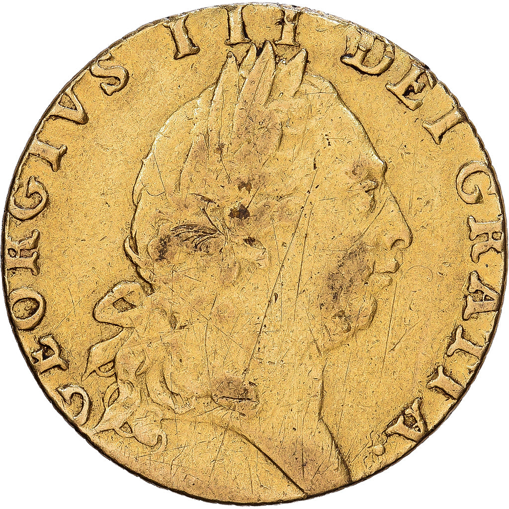 Great Britain, George III, Guinea, 1791, London, Gold, VF(20-25), KM:609